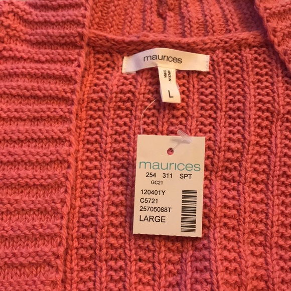 Maurices Sz L Solid Bobble Sleeve Open Front Cardi - Picture 8 of 10